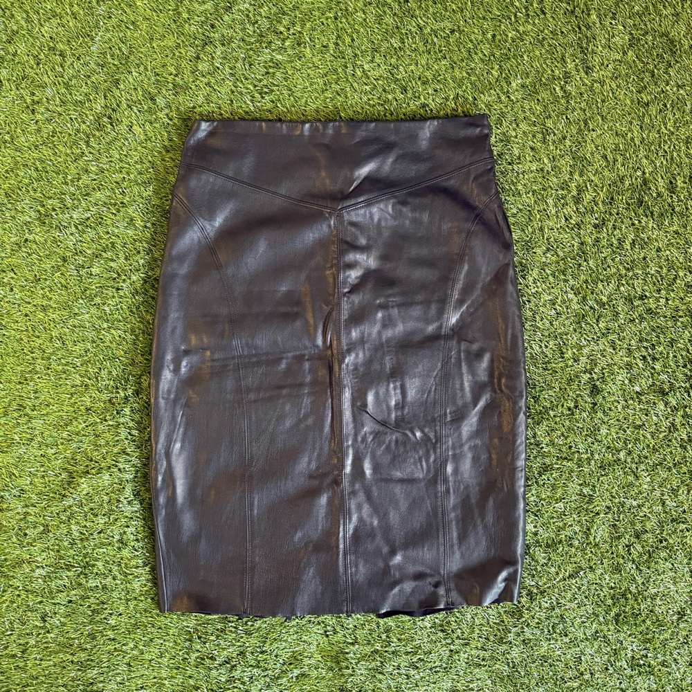 Express Black Leather Skirt